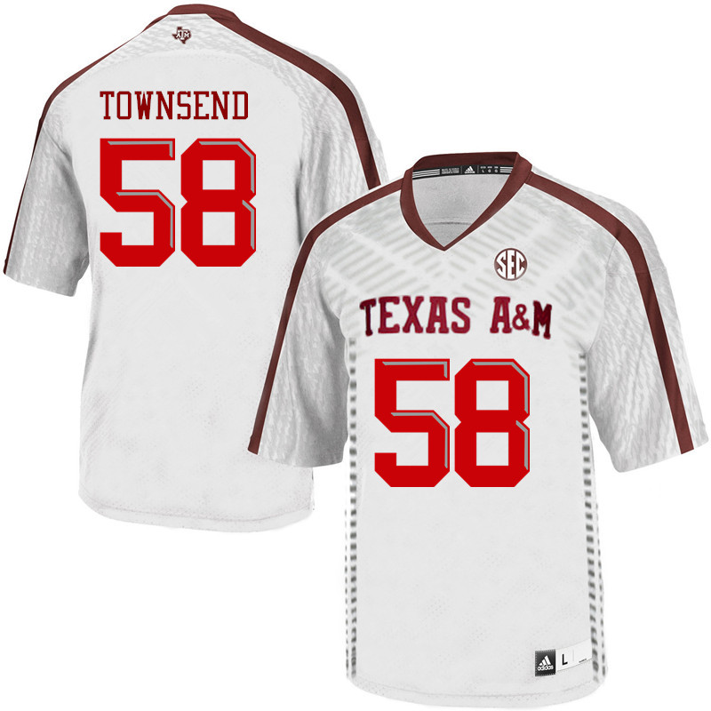 Men #58 Garrett Townsend Texas A&M Aggies College Football Jerseys Sale-White - Click Image to Close